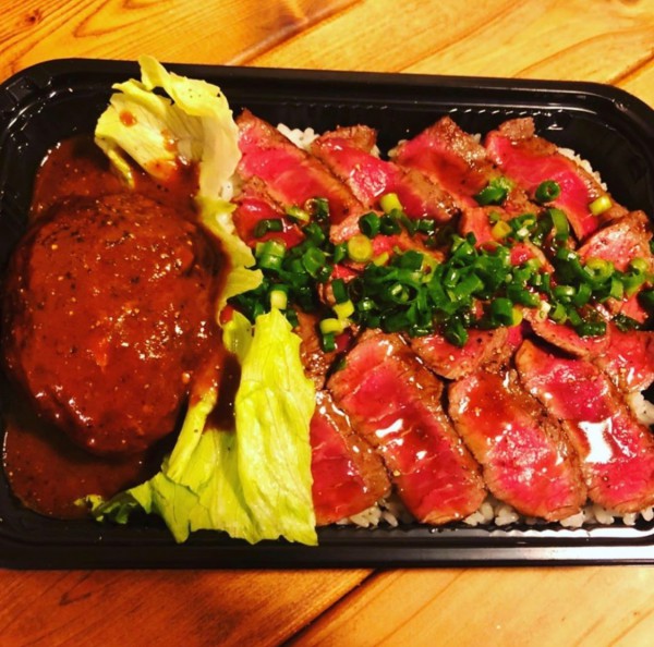 ステーキ丼&ハンバーグセット
